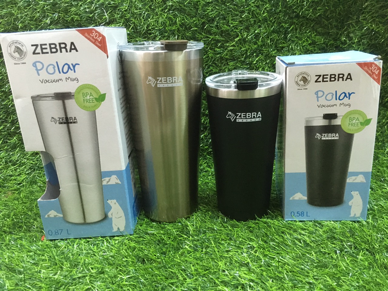Ly giữ nhiệt inox 304 Zebra Polar 580ml-870ml tặng kèm túi xách