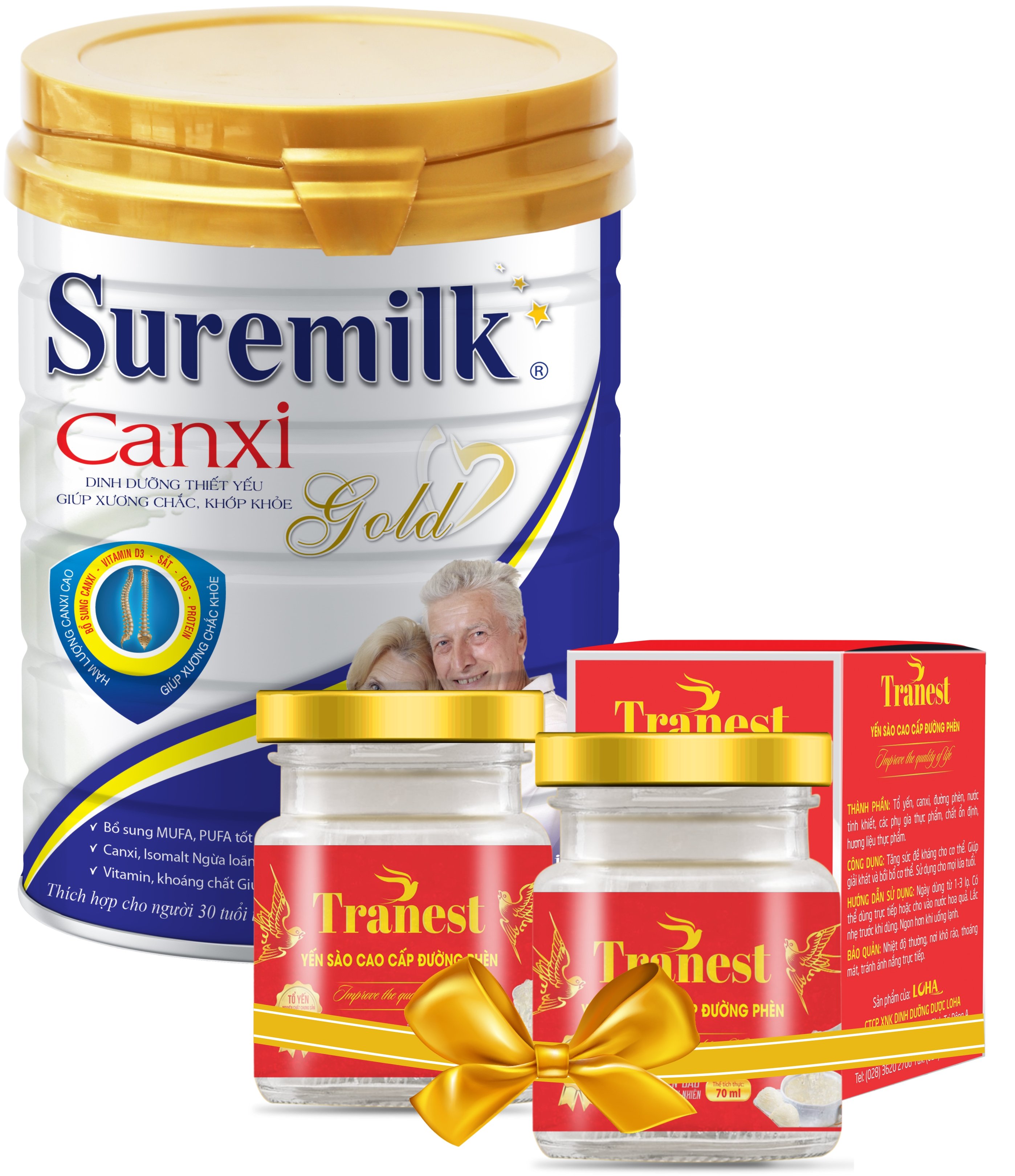 [HCM]Mua sữa bột Suremilk Canxi Gold 800g (ngừa loãng xương) - Tặng ngay 2 lọ yến Tranest - FreeShip Max - LOHAMART
