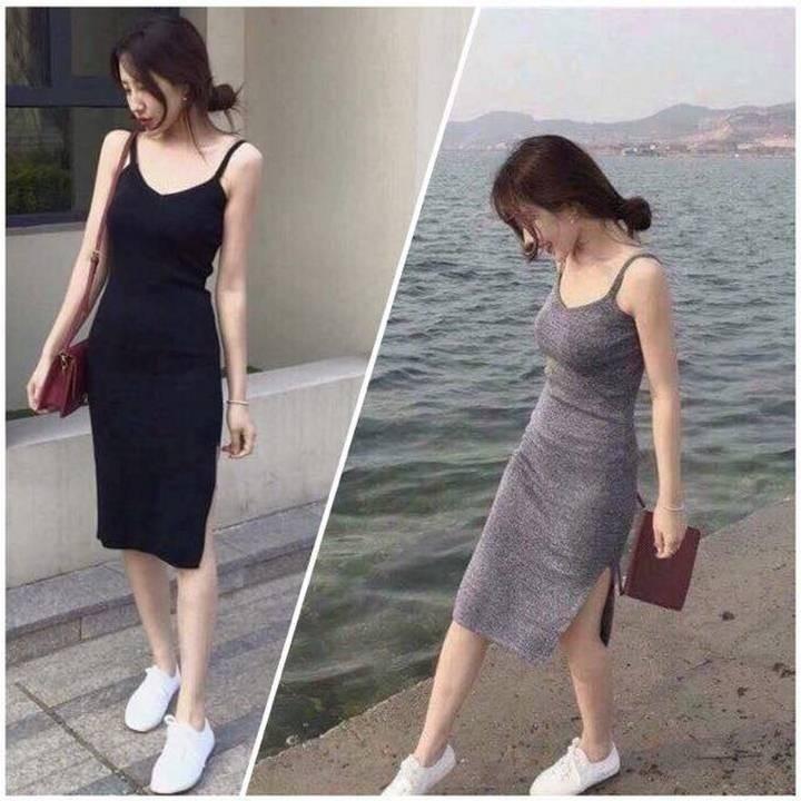 đầm body váy body 2 dây