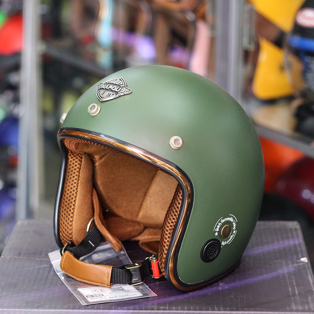 Mũ Bảo Hiểm 3/4 Napoli Sh Ruby - New (Màu Rêu)