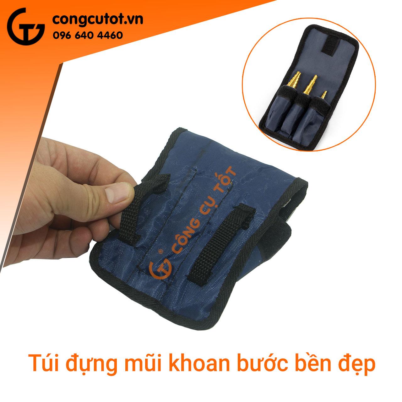 Túi đựng mũi khoan bước đeo hông 3 ngăn