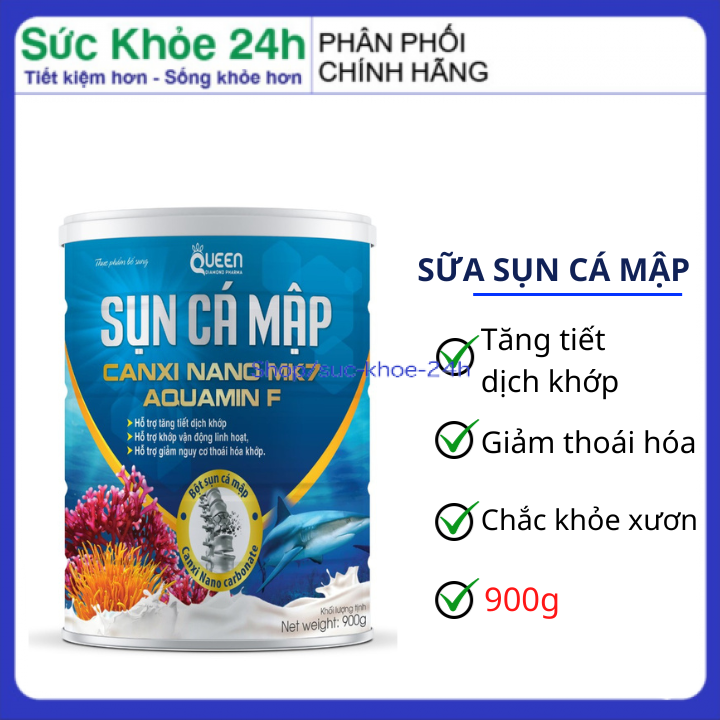 Sữa Bột Sụn Cá Mập với thành phần sụn vi cá mập, glucosamine, canxi nano MK7 - Hỗ trợ tăng cường dịch khớp – 900gr