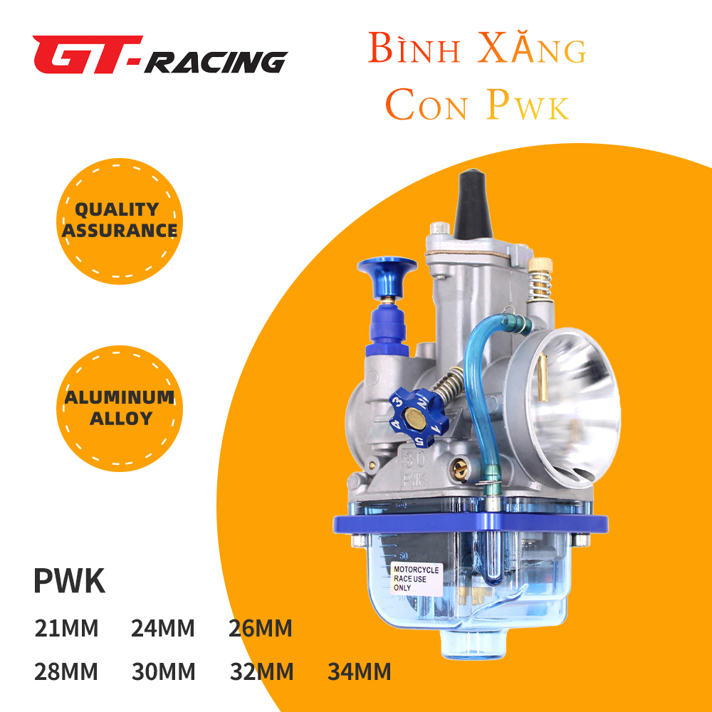  Bình xăng con ga dẹp đủ họng PWK 21mm 24mm 26mm 28mm 30mm 32mm 34mm Bộ Chế Hòa Khí Chén Trong Suốt Ga Dẹp ATE Oko Gắn Dream Wave Sirius RACING ĐEN Yamaha 100cc-350cc 