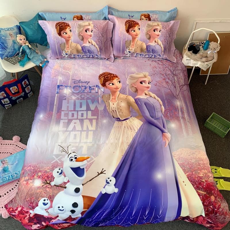 Bộ chăn ga cotton Disney mẫu Elsa cho bé gái
