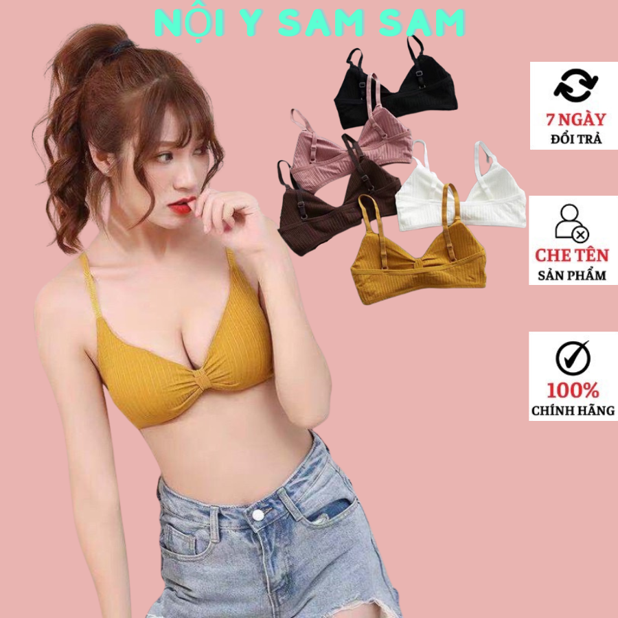 Áo ngực bra nơ xinh có mút nâng ngực hàng bán shop free size 40_58kg nha nàng tương đương size ngực 32-34-36