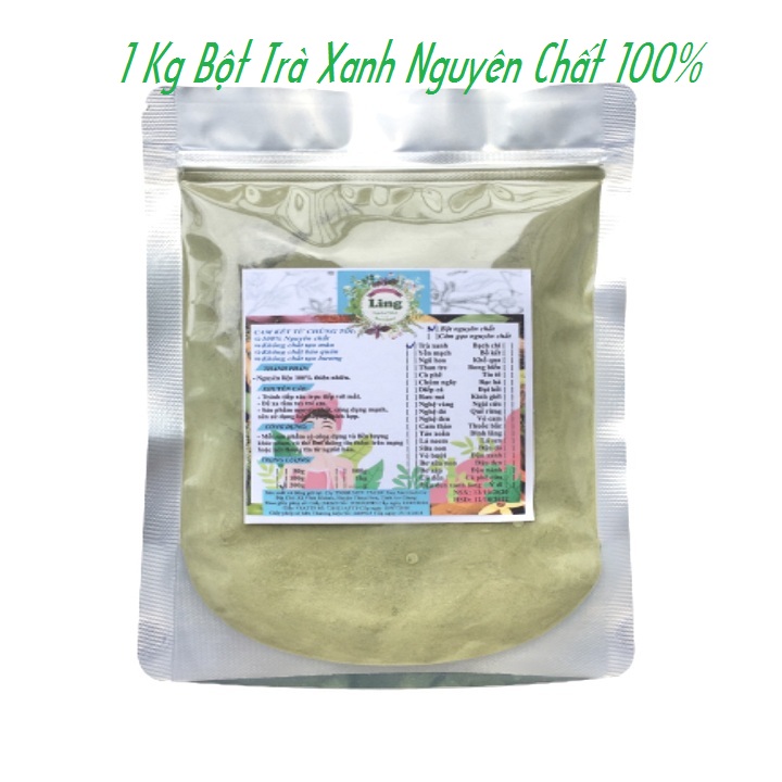 Bột Trà xanh 500g-1Kg có giấy VSATTP và ĐKKD nguyên chất thiên nhiên 100% dùng để đắp mặt đa công dụng