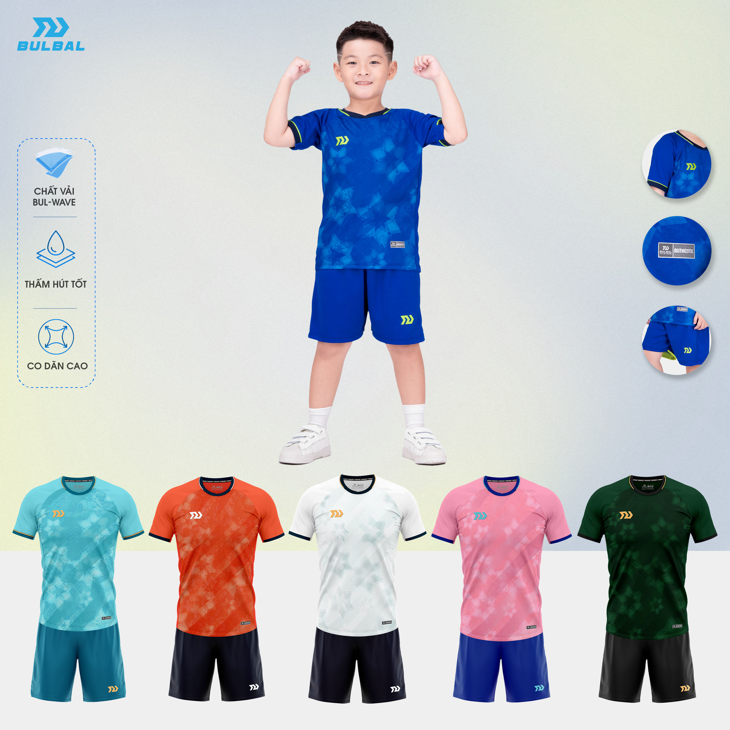 Bộ Quần Áo Bóng Đá Trẻ Em Bulbal Zenith Cao Cấp, Chất Vải Bul-Wave Thoáng Mát, Thiết Kế Ấn Tượng, Độc Đáo