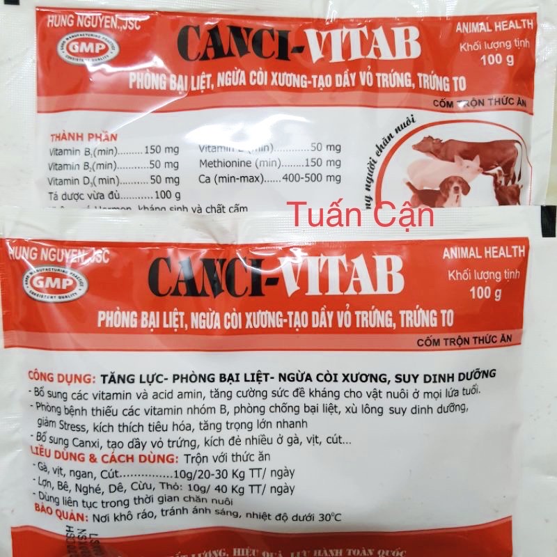 Canci vitab góiphòng bại liệt yếu chân còi xương vỏ trứng dày cho vật nuôi