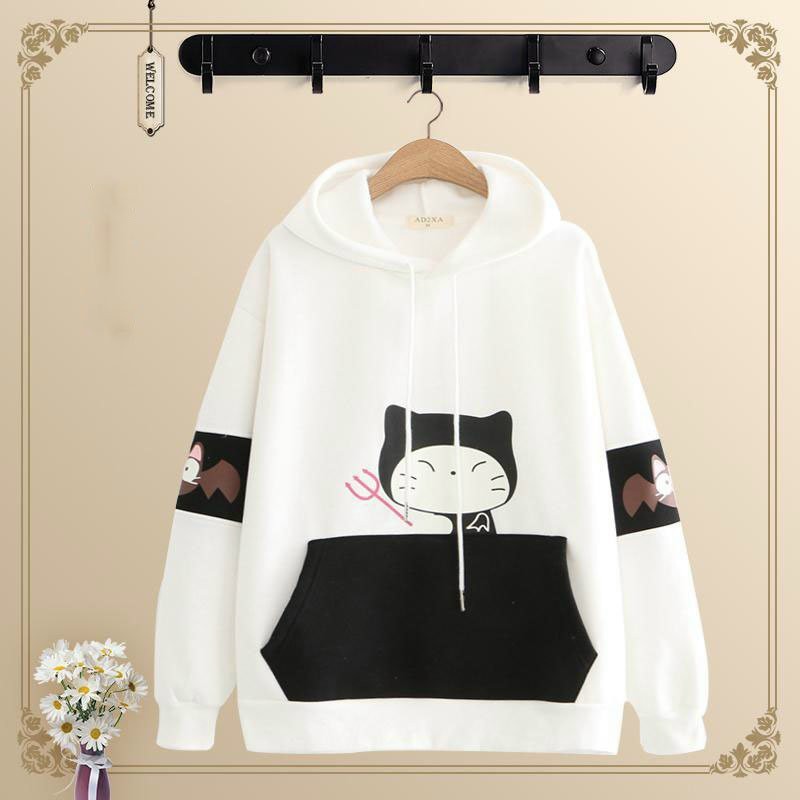 [HCM]ÁO KHOÁC HOODIE NỈ NGOẠI UNISEX NAM NỮ IN MÈO DỄ THƯƠNG BL