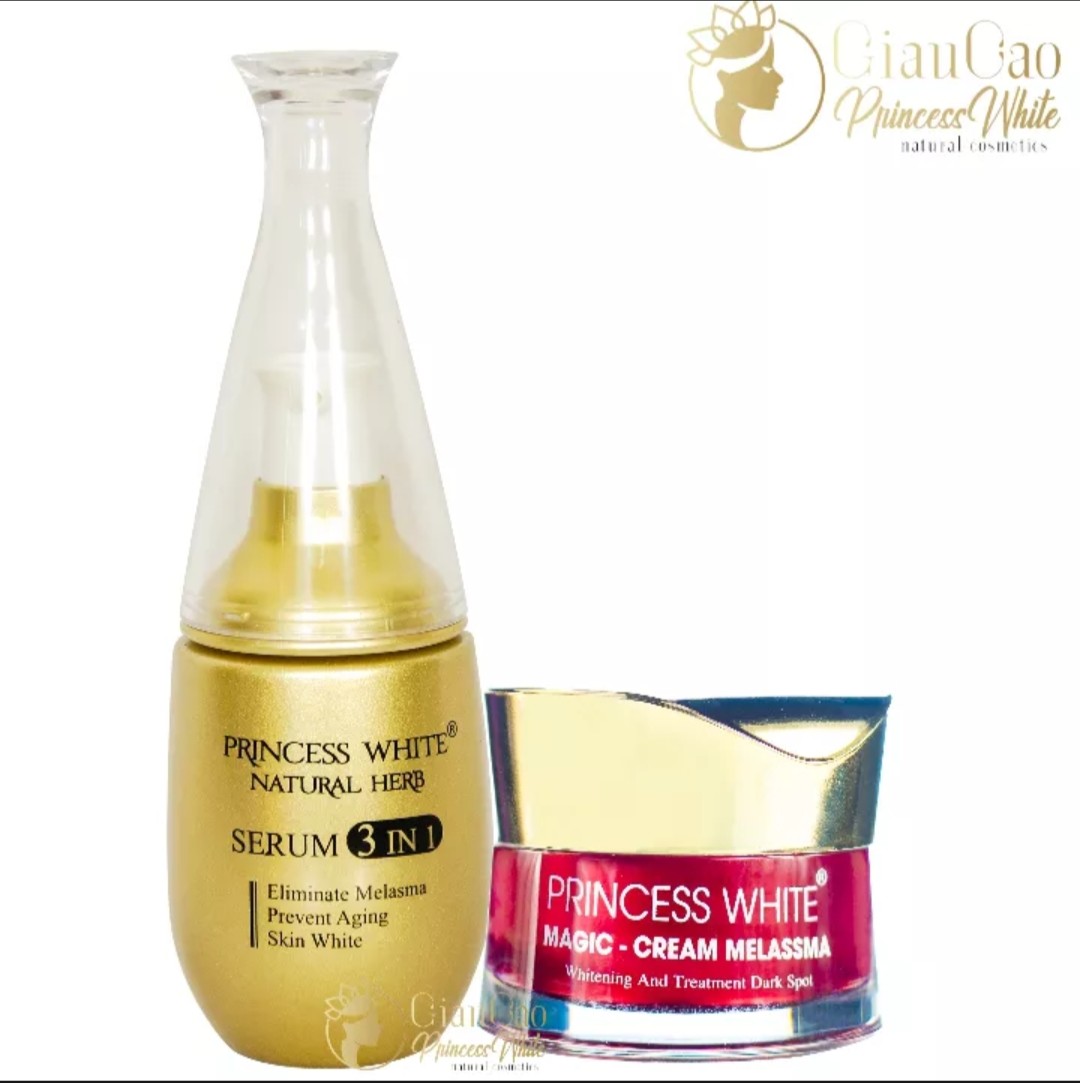 BỘ SẢN PHẨM NGỪA NÁM DƯỠNG DA CAO CẤP :KEM MAGIC(20G) +SERUM 3IN1 (40ML) CĂNG BÓNG DA HERSKIN PRINCESS WHITE (MẪU MỚI)