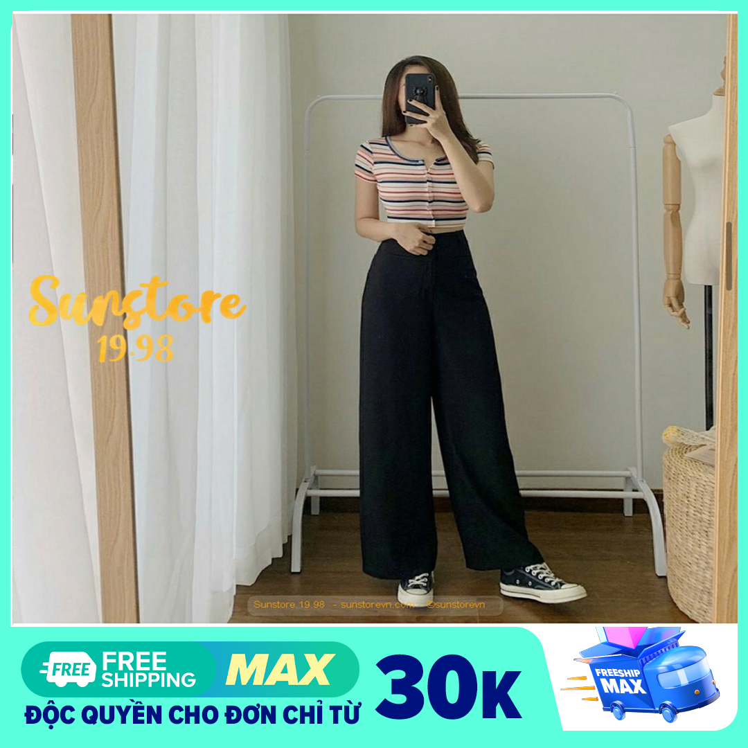 Sale! Quần ống suông nữ lưng cao khóa sườn vải tuyết mưa cực xinh, quần ống rộng cạp cao phối đồ sang chảnh hot hit giá hấp dẫn