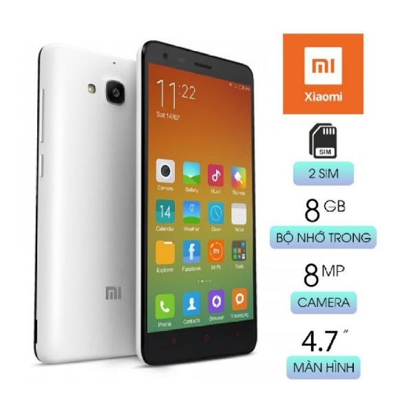 Điện thoại giá rẻ cảm ứng Xiaomi Redmi 2 có hỗ trợ mạng 4G tốc độ cao