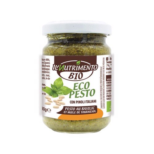 Sốt Pesto thuần chay hữu cơ 130g Il Nutrimento Ý - Thơm ngon giàu dinh dưỡng và chất béo có lợi - Thuần chay - NonGMO