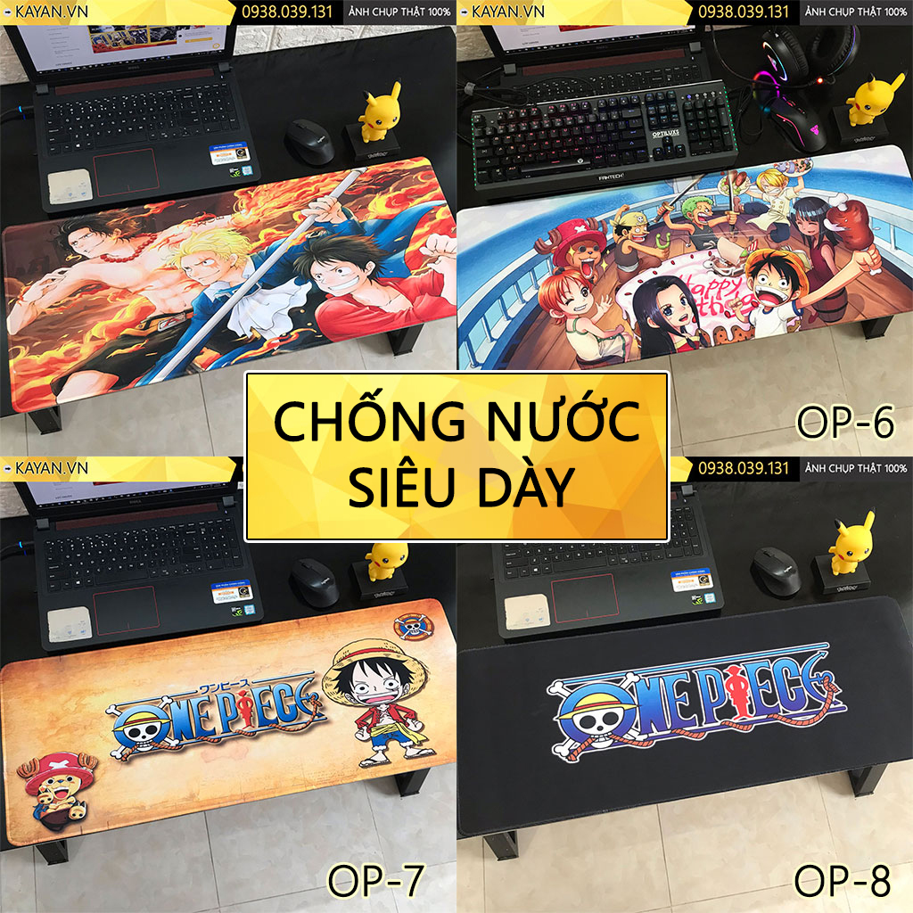 Miếng lót chuột, bàn di chuột gaming chống nước anime One Piece