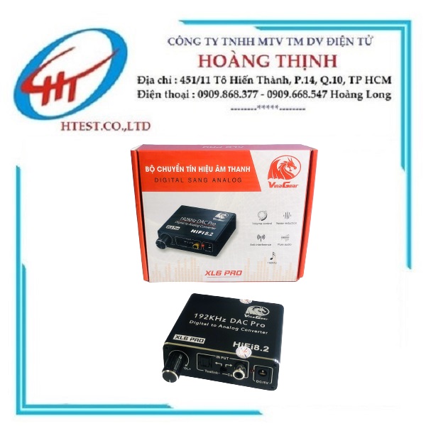 Bộ Chuyển Âm Thanh Quang Vinagear XL6 Pro Tích Hợp Nút Tăng Giảm Âm Lượng - Hàng Chính Hãng - SP000760