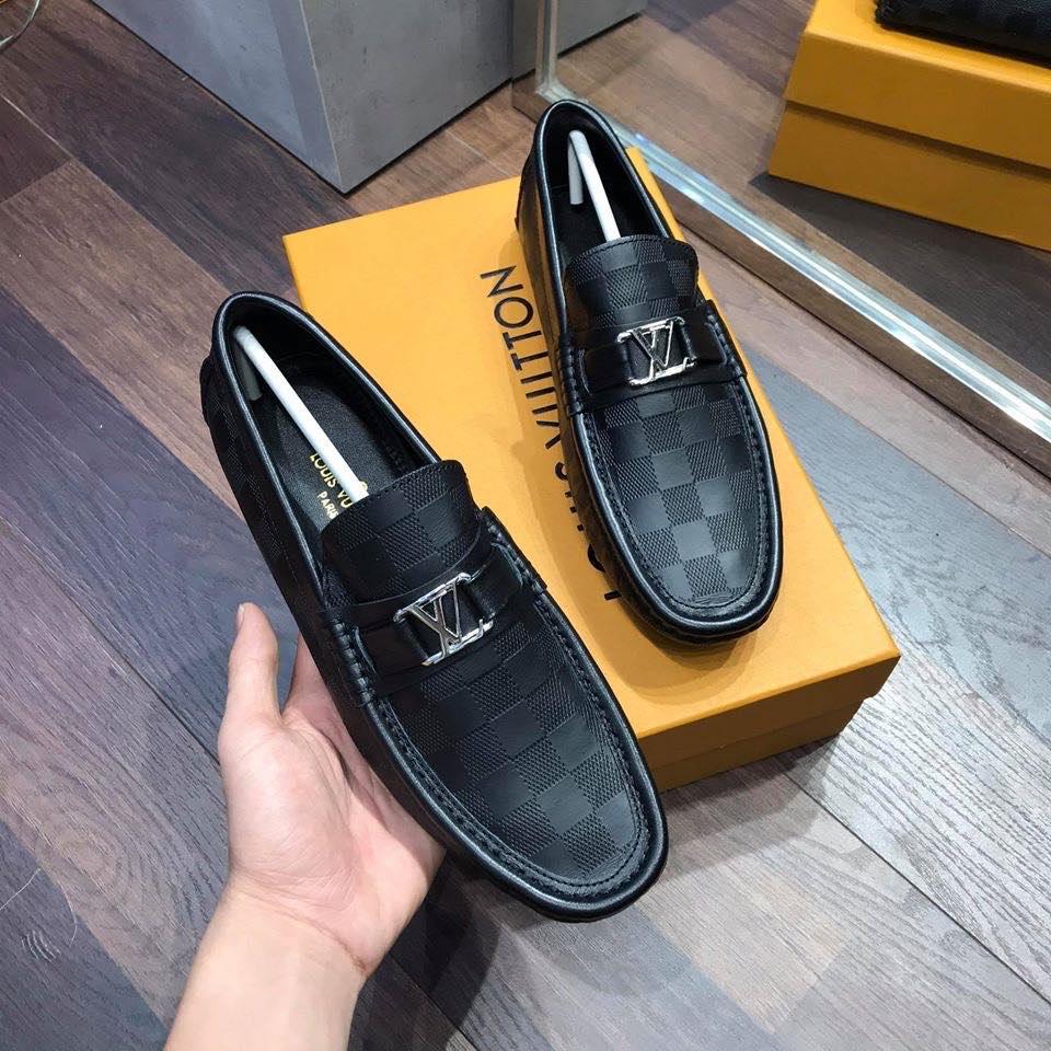 Giầy lười da LLVV sắt trắng nam