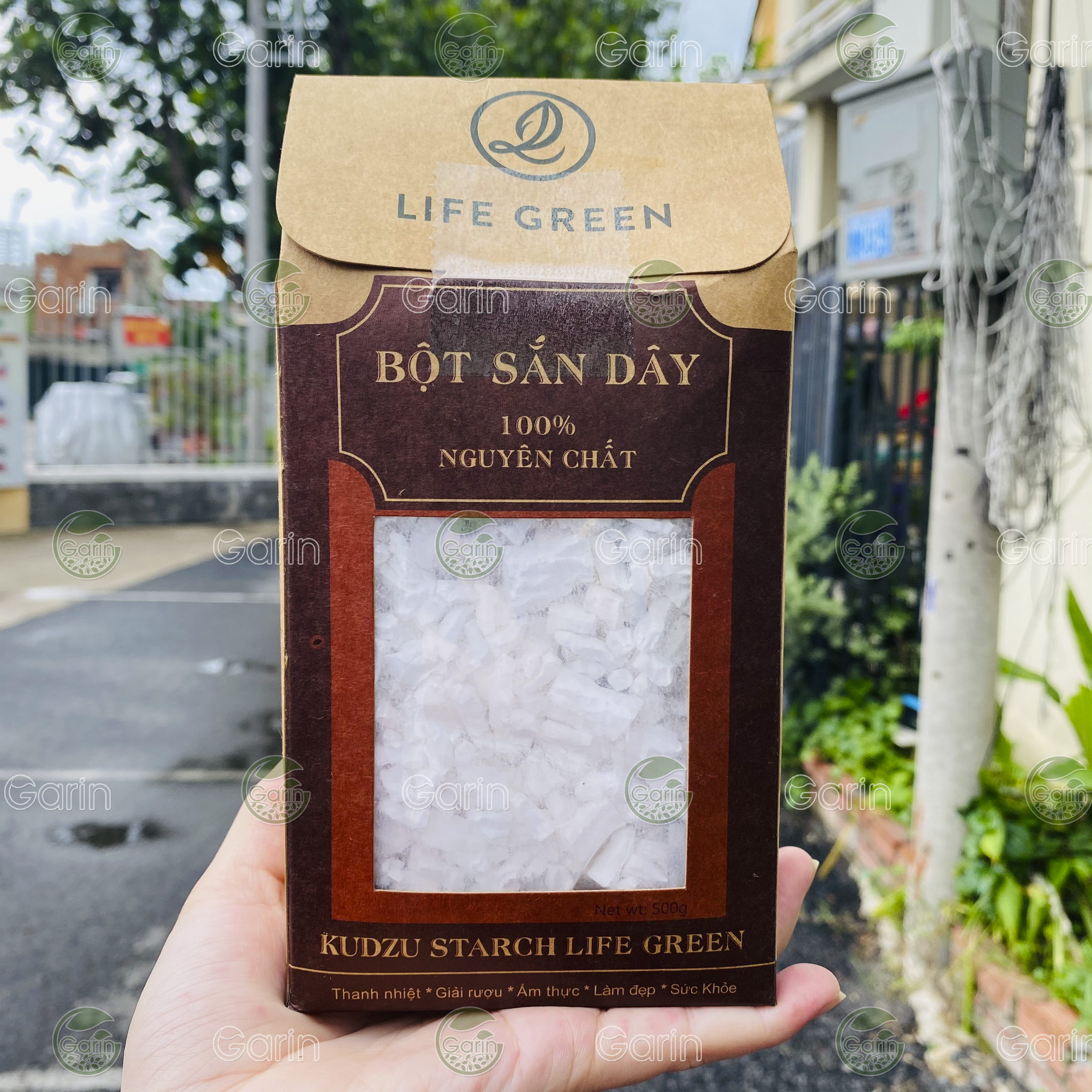 Bột sắn dây Life Green nguyên chất 100% 500g giúp thanh nhiệt, giải độc, mát gan, làm đẹp da, tăng vòng 1