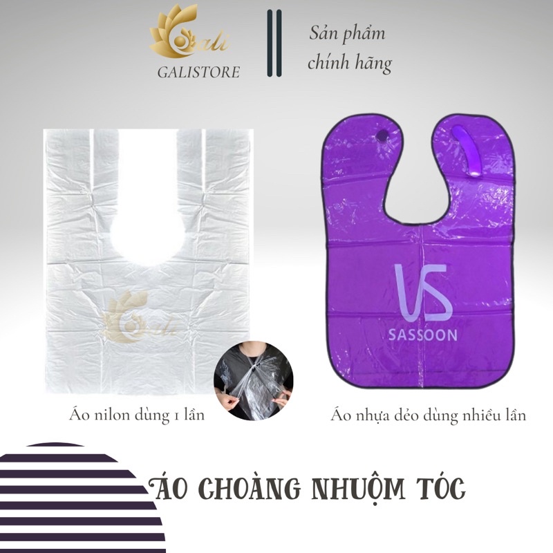 Áo choàng nhuộm tóc làm bằng nilon dùng 1 lần và nhựa nhiều lần tại nhà Galistore