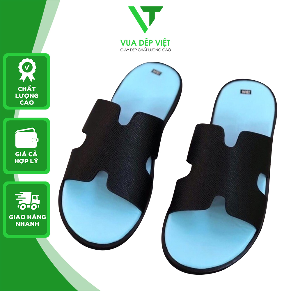Dép quai ngang nam HM xanh DV16 dép nam thời trang siêu nhẹ đế cao chống trơn trượt mang êm chân - Vua Dép Việt