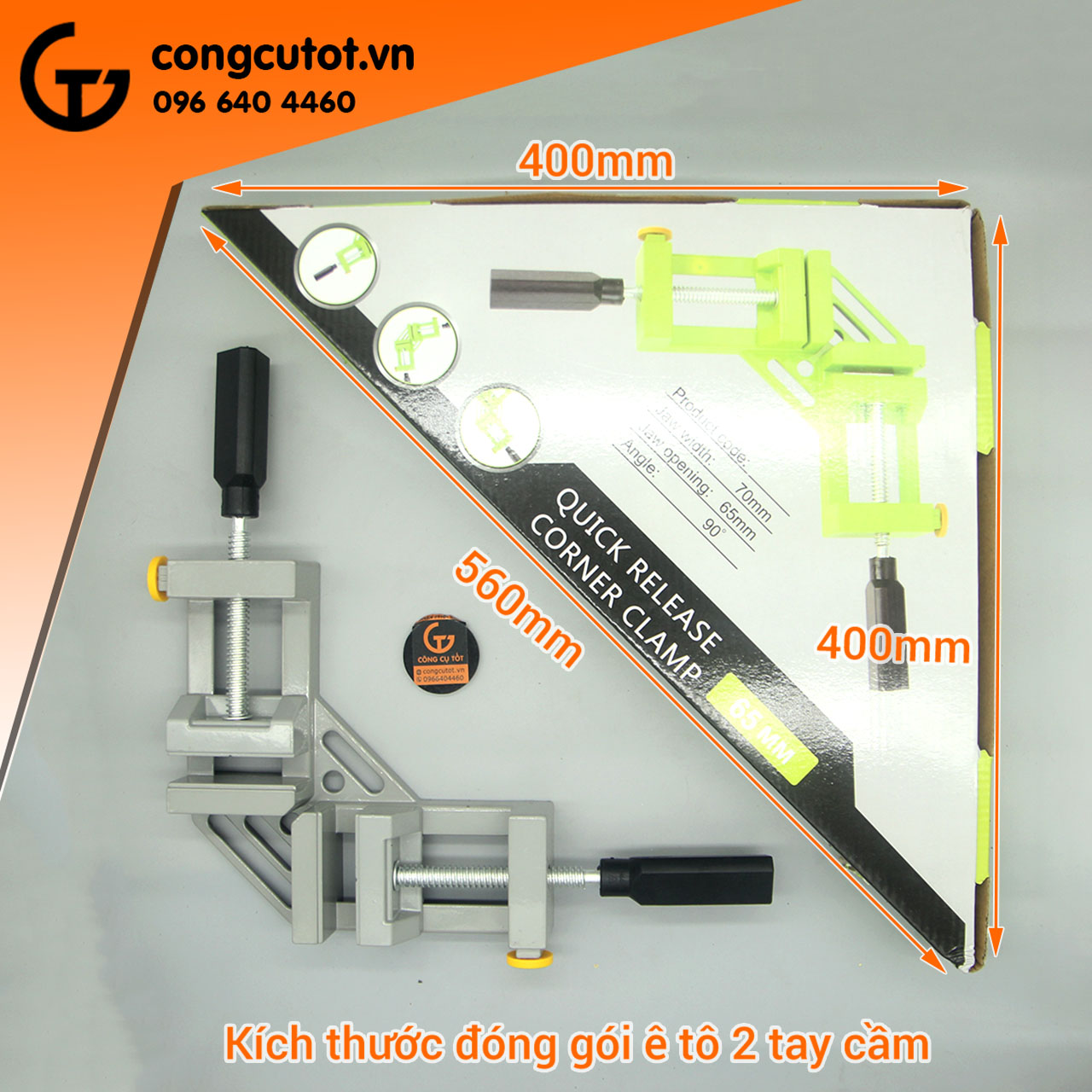 Combo 4 chiếc eto kẹp góc vuông- vam góc vuông 2 tay cầm