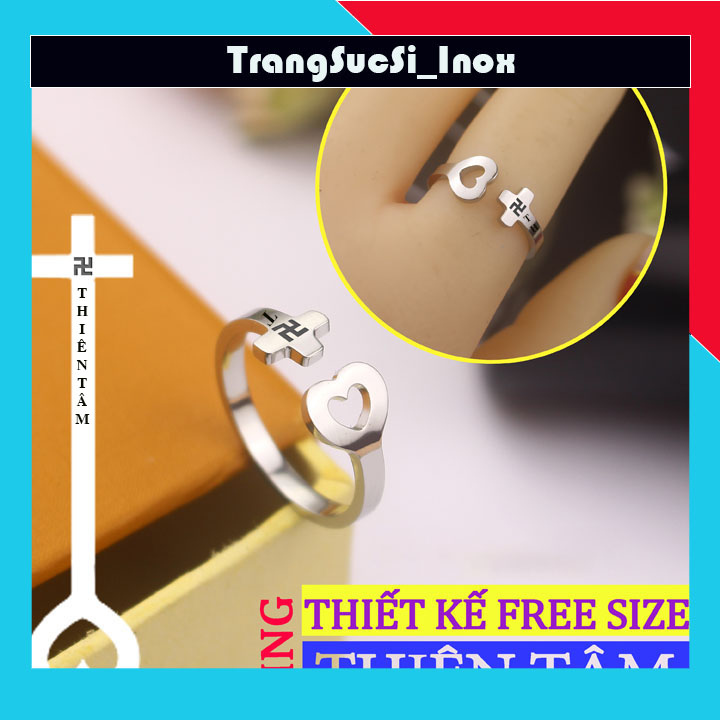 Sỉ nhẫn titan thiên tâm đạo sáng đẹp không đen đem lại may mắn cho người đeo