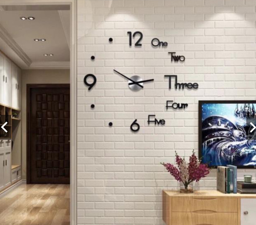 Đồng hồ dán tường thiết kế 3D phong cách Hàn Quốc giá sốc