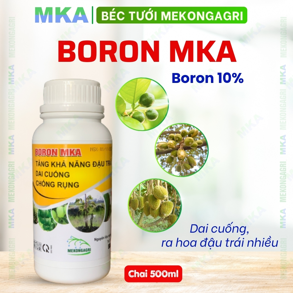 Phân bón lá Boron MKA dai cuống, chống rụng trái ra hoa và đậu trái nhiều