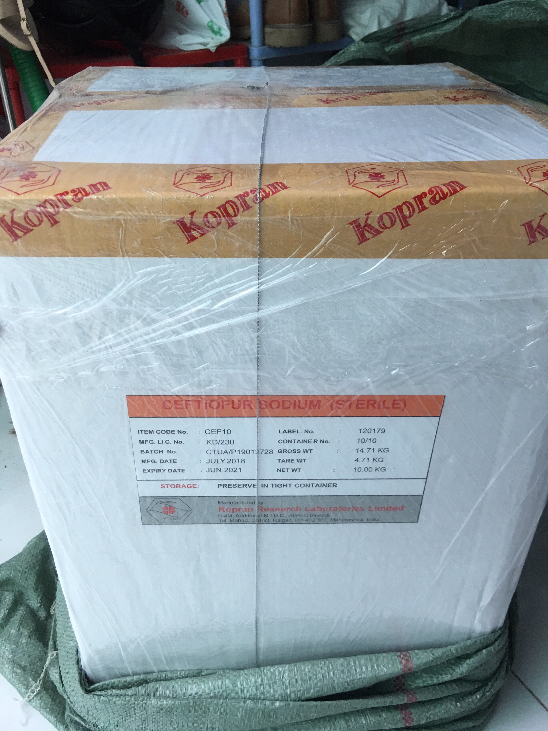 [1KG] Kháng sinh nguyên liệu CEFTIOFUR - KOPRAN 96%