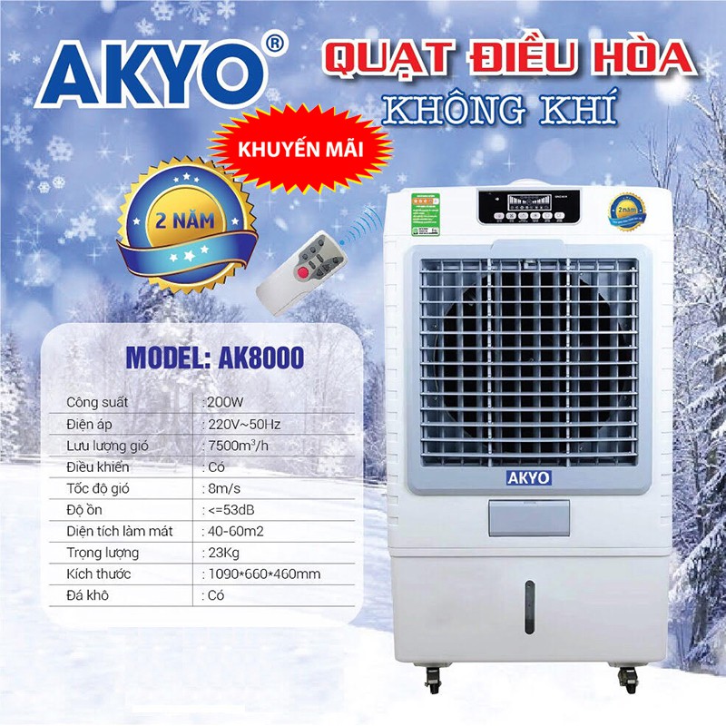 Quạt điều hòa hơi nước AKYO công xuất lớn 200w chuyên dùng cho nhà hàng quán cafe