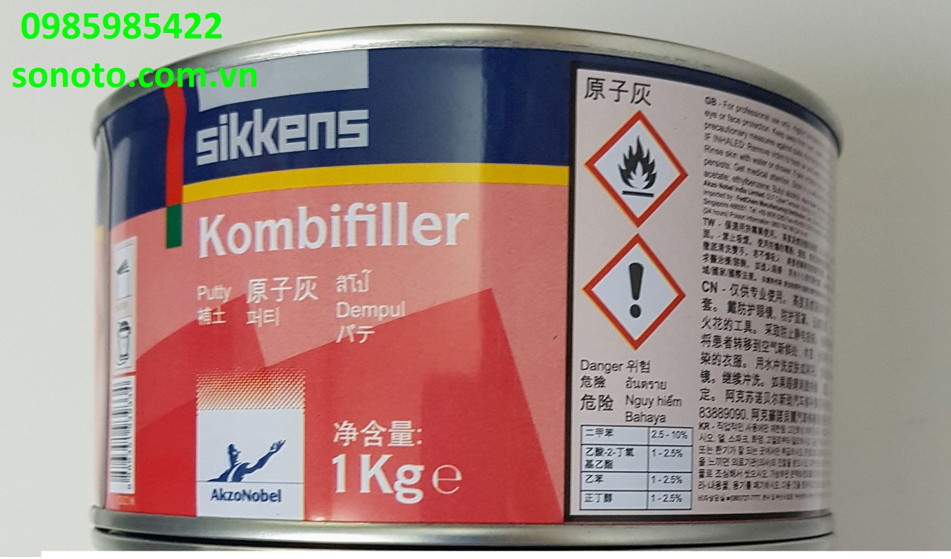 Bả láng Sikkens Kombi Filler 1Kg, Matit láng Sikkens, Matit láng 1 thành phần Nhập Khẩu SONQUANGPHU8856