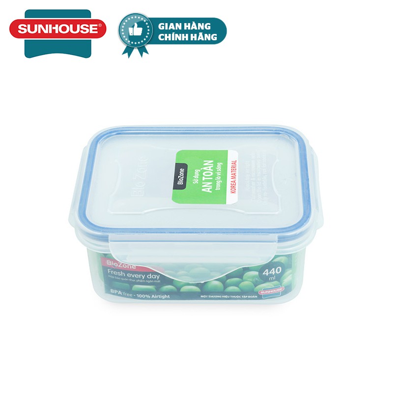 Hộp bảo quản thực phẩm ngăn mát biozone 440ml kb-co440p