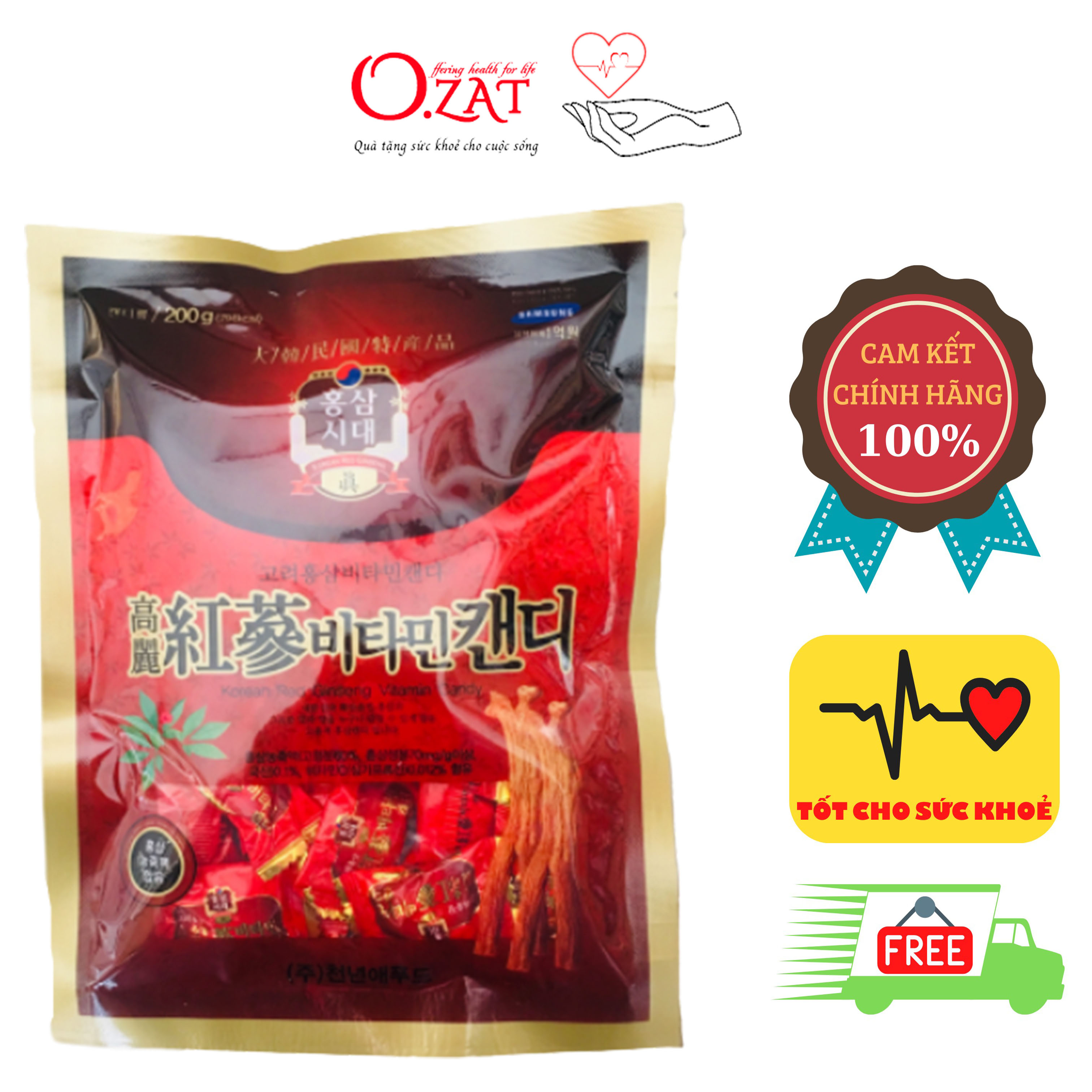 [HCM]Kẹo sâm Vitamin Hàn Quốc 200g