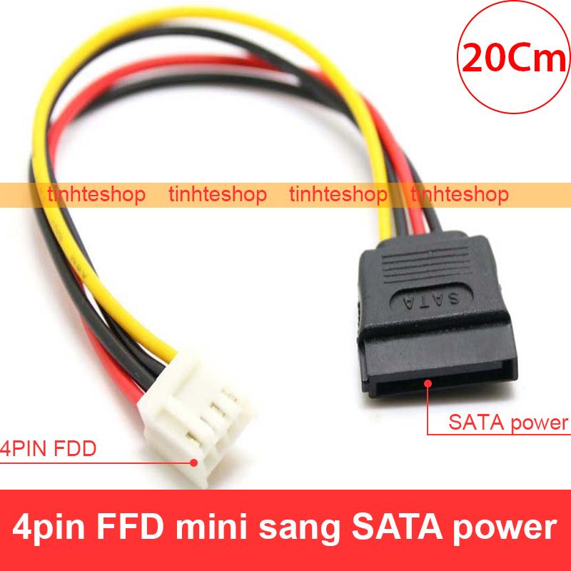Cáp nguồn mini 4pin FDD cái sang SATA cái cấp nguồn cho HDD SSD 20Cm