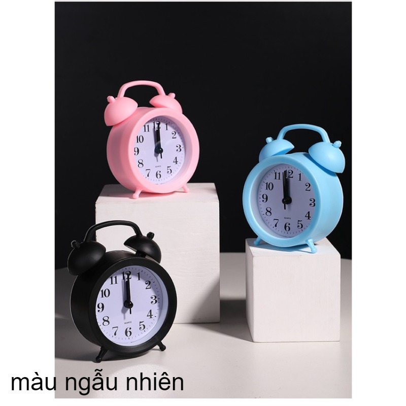Đồng hồ báo thức mini để bàn hình tròn chuông reo dễ thương