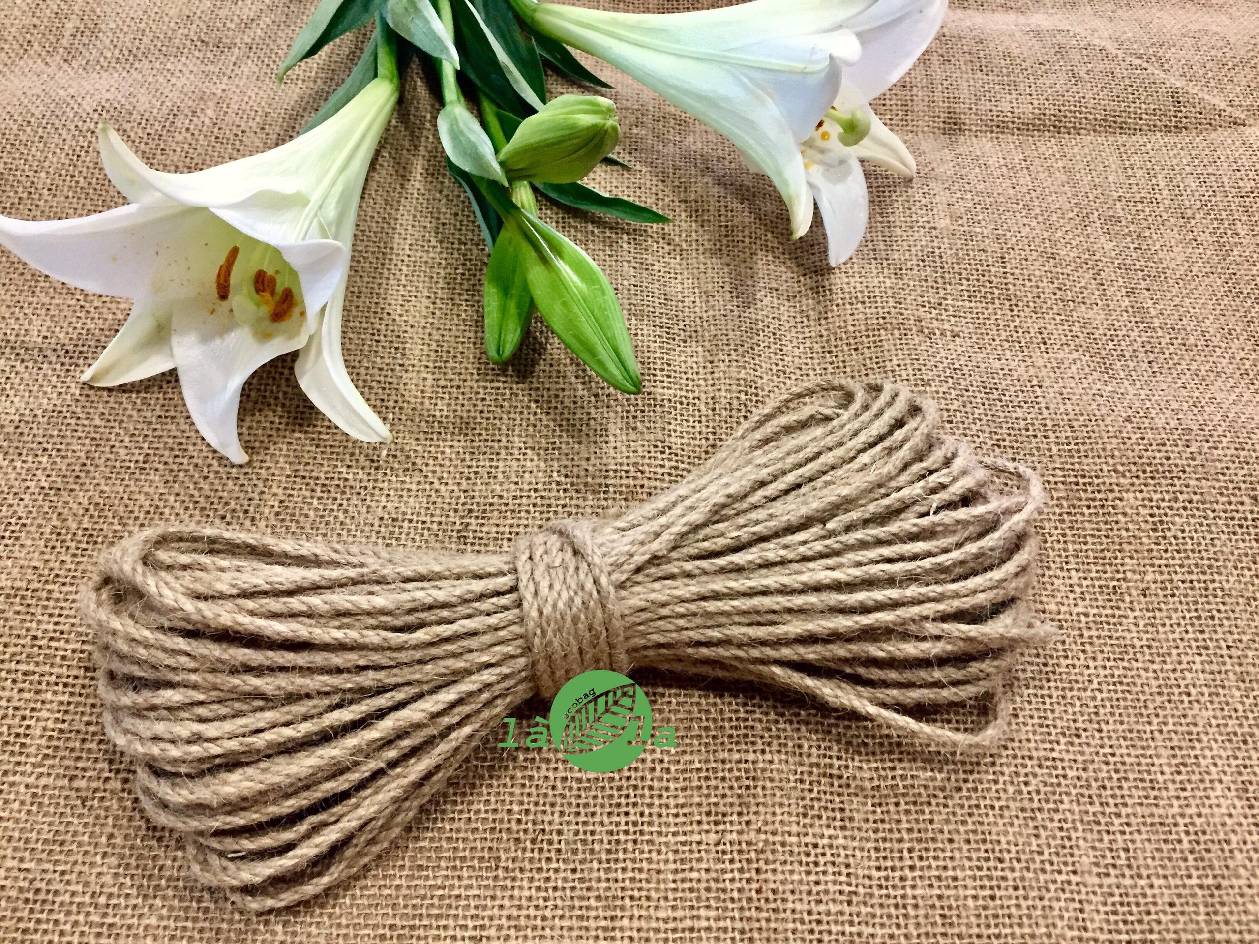 20m dây 4mm dây thừng, dây đay, dây bố làm đồ handmade