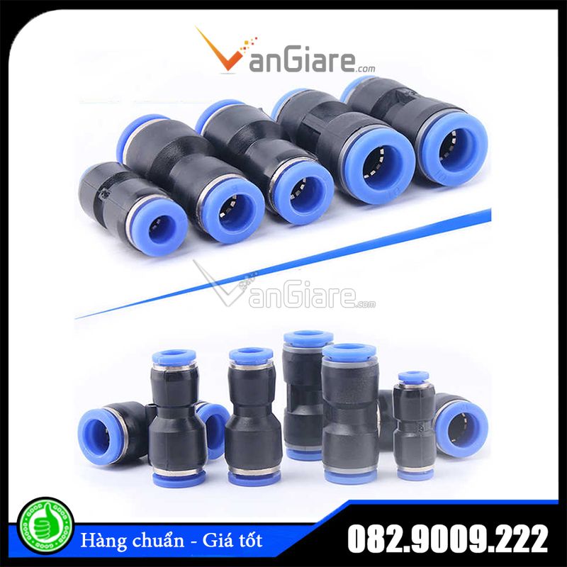 Cút nối, đầu nối thẳng ống phun sương, ống hơi, nối giảm - 4mm, 8mm, 10mm, 12mm, 14mm, 16mm - nối PU PG khí nén