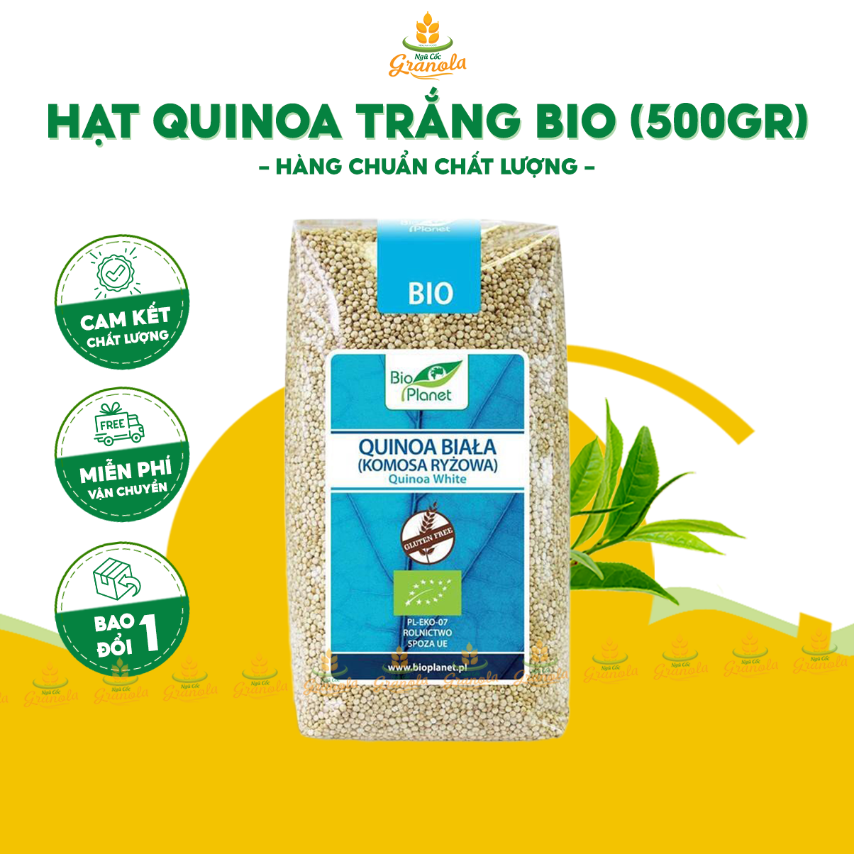 [CHẤT LƯỢNG] Hạt Diêm Mạch Trắng Bio Planet (GÓI 500G) - Quinoa Trắng Hữu Cơ, Siêu Thực Phẩm Tốt cho Sức Khỏe - Hạt Ngon