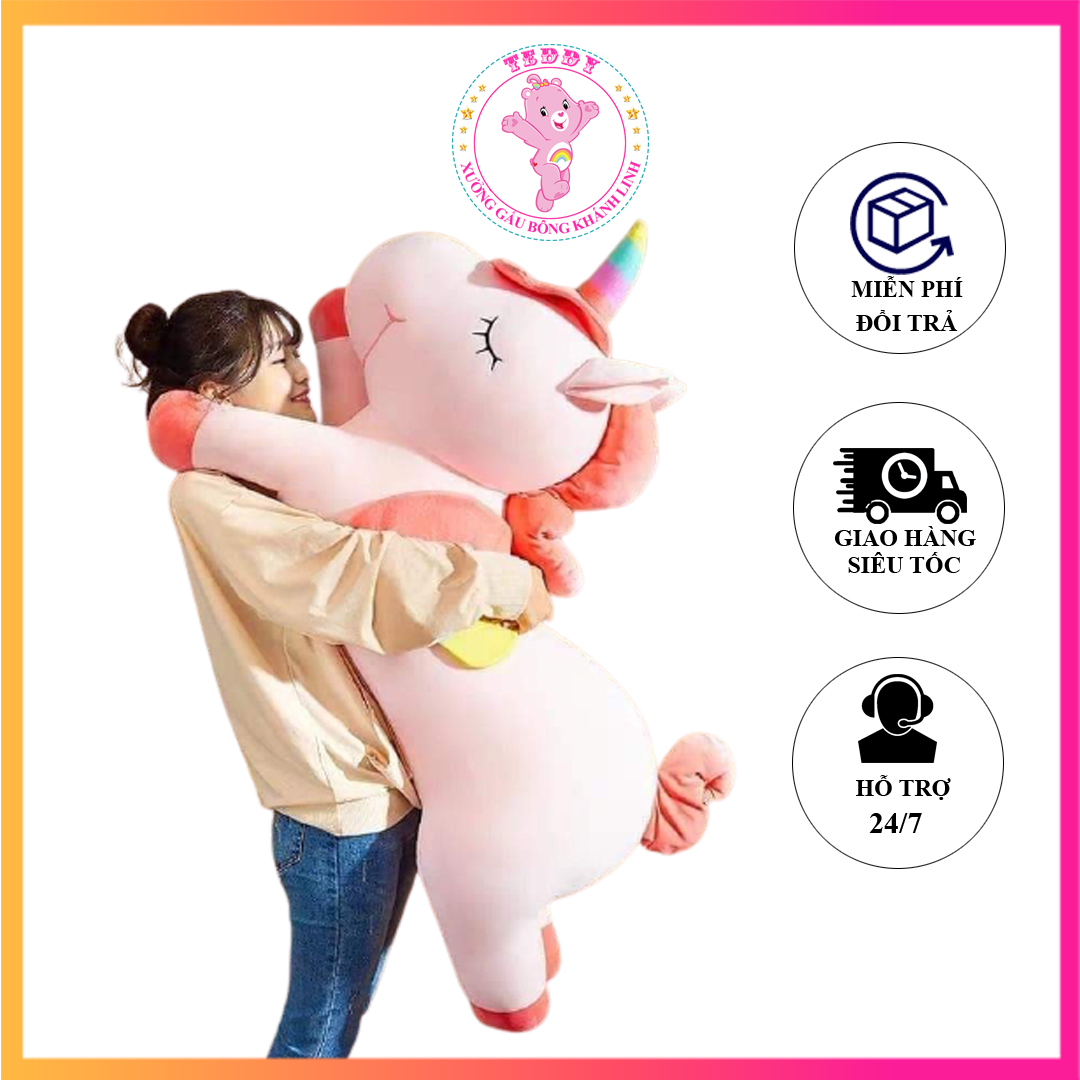 Gấu bông ngựa pony size 80cm 💝 sỉ giá xưởng 💝 kỳ lân một sừng unicorn size to hàng cao cấp giá rẻ