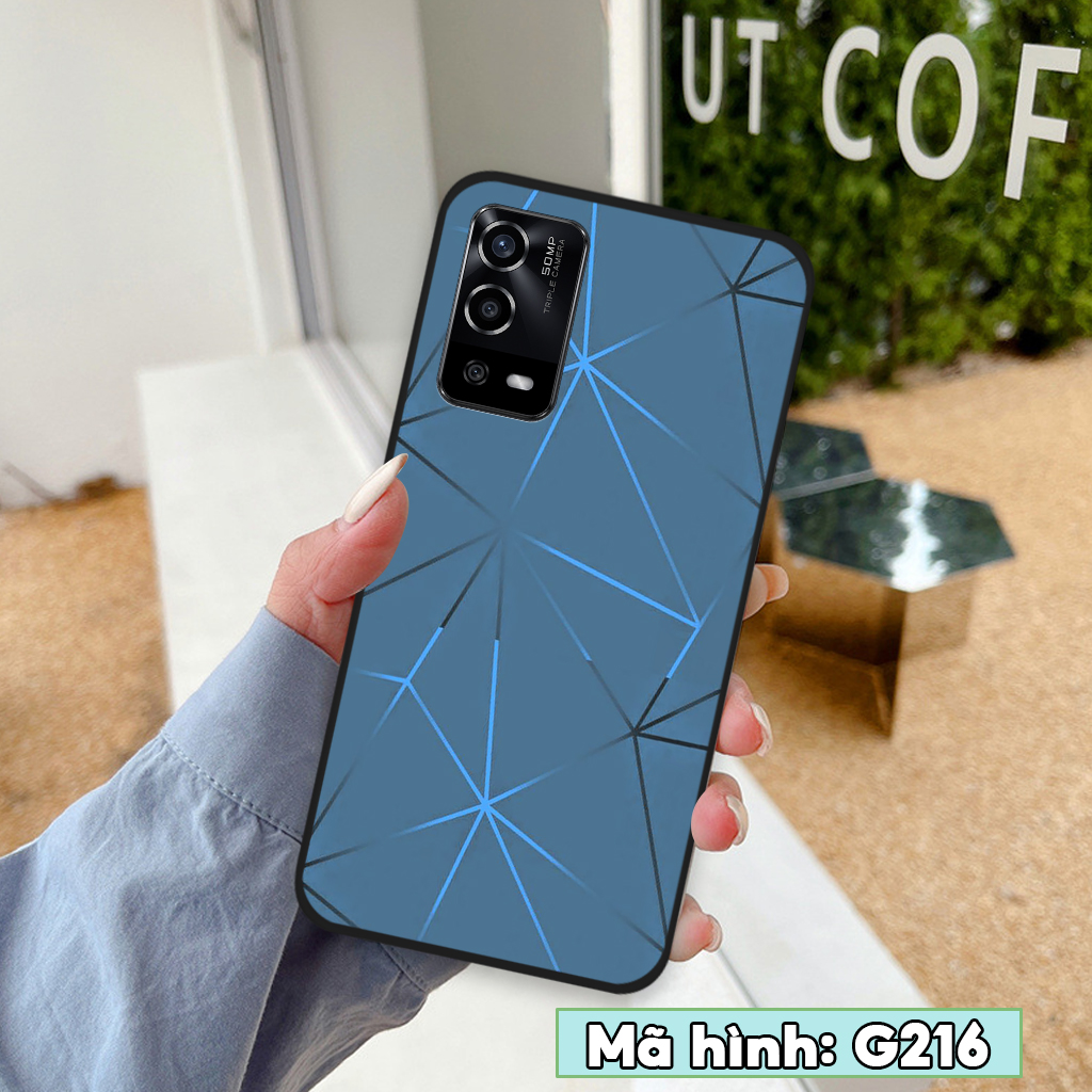 Ốp lưng Oppo A55 / A54, ốp điện thoại oppo hình hoạ tiết thời trang 3D, trái tim nền kẻ caro