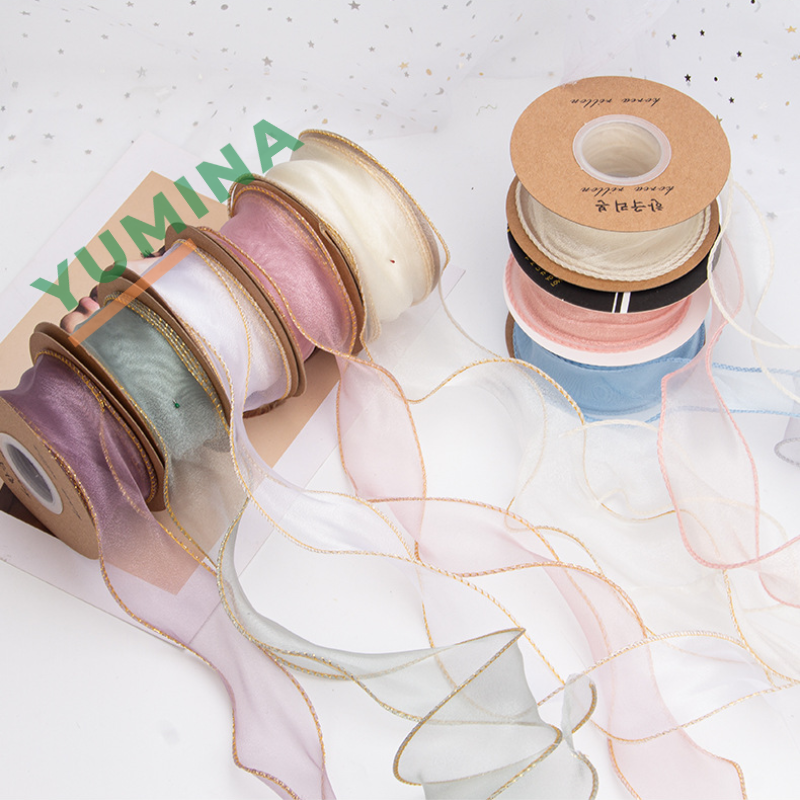 Cuộn ruy băng voan lụa 9m rộng 4cm màu pastel hàn quốc đẹp mê ruy băng đuôi cá gói quà bó hoa làm nơ trang trí bánh kem