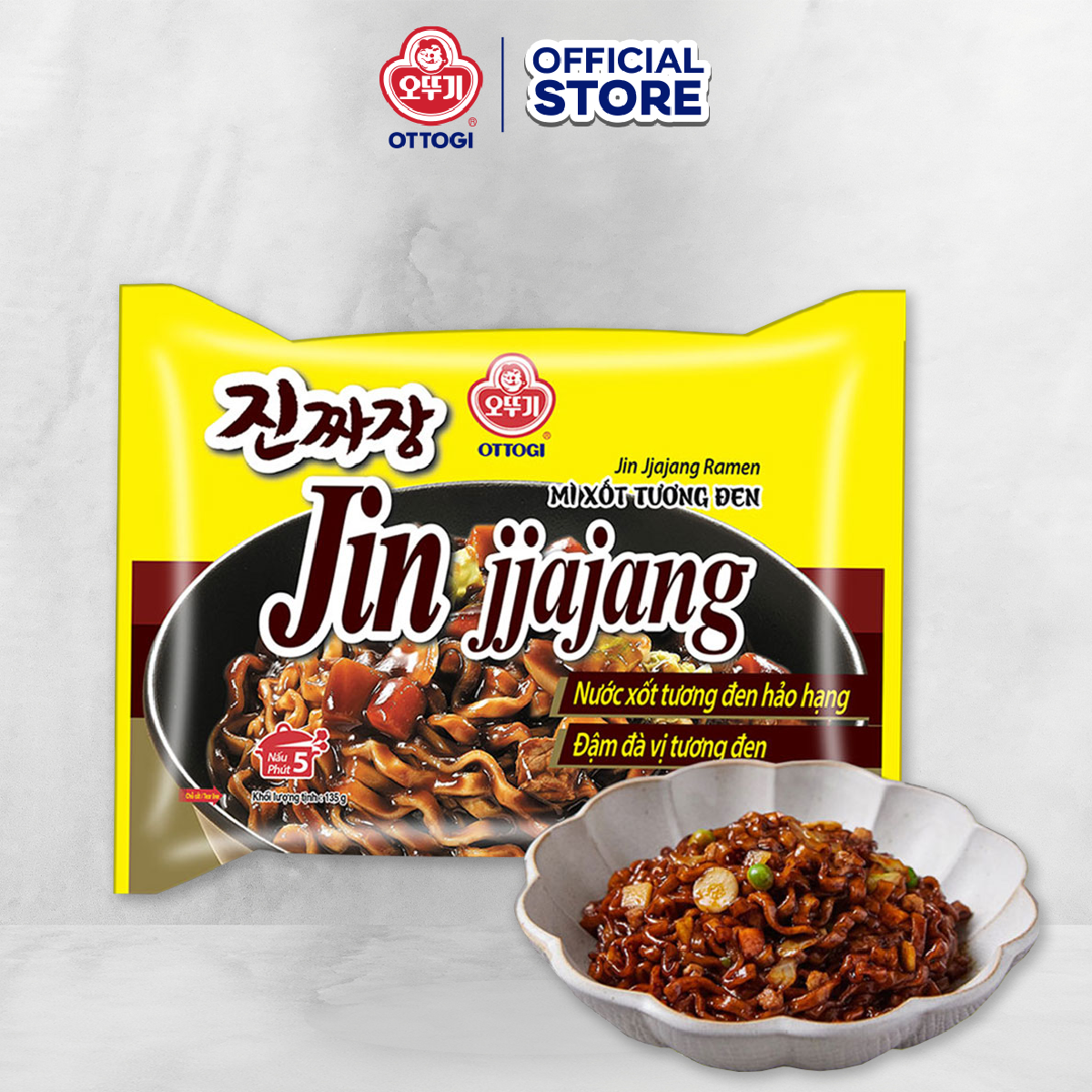 Mì Trộn Xốt Tương Đen Jin Jjajang Ramen Ottogi gói 135g