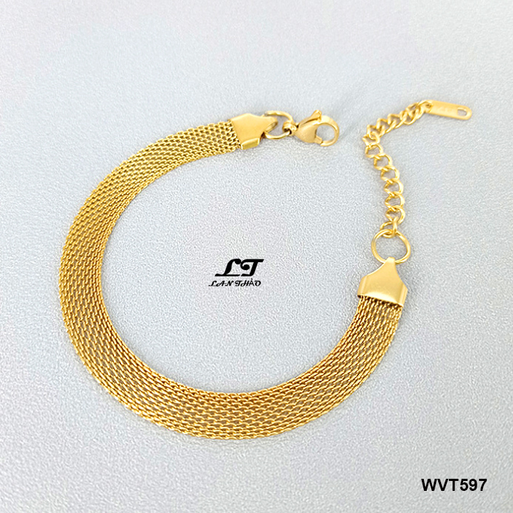 Lắc tay nữ titan kiểu lưới WVT597 Không đen không gỉ sét