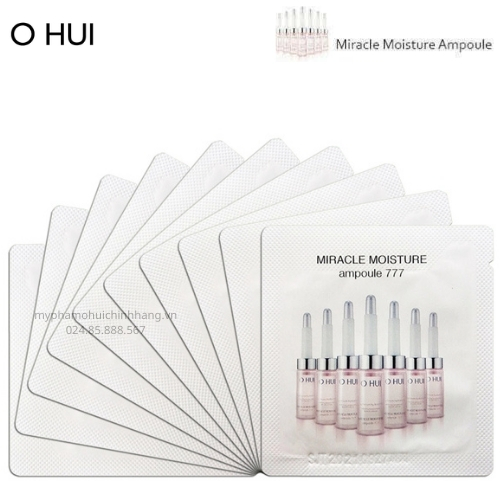 Xả hàng giá sỉ Combo 10 Gói Huyết thanh 777 - Ohui Miracle Moisture Ampoule 777 sample dưỡng ẩm, căng bóng sáng hồng da