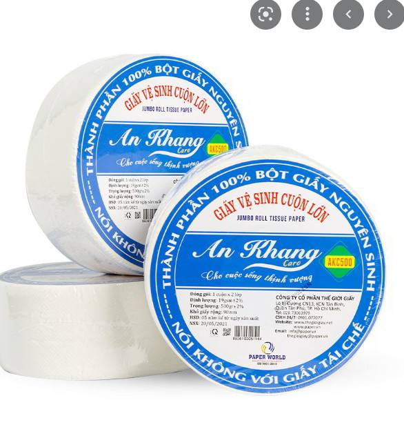 Giấy vệ sinh cuộn lớn an khang caro500