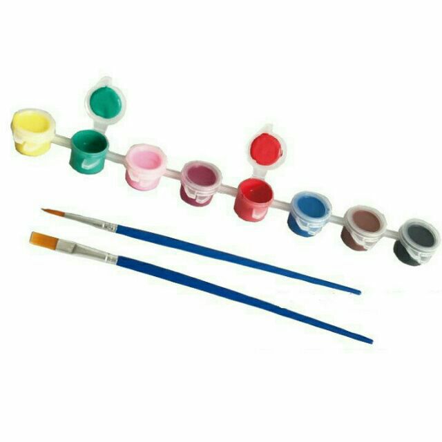 Bộ 8 Màu Tô Tượng 3Ml Kèm Bút Lông Cọ Vẽ