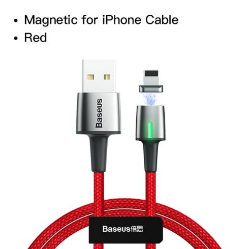 Cáp sạc từ  Baseus - Cáp sạc nam châm chuẩn  Lightning có thể truyền dữ liệu dành cho iPhone Xs Max XR X 8 7 6s 6Plus 5s 5 5c SE iPad hỗ trợ sạc nhanh với 2 độ dài tiện lợi 1M hoặc 2M - Phân phối bởi Vietstore