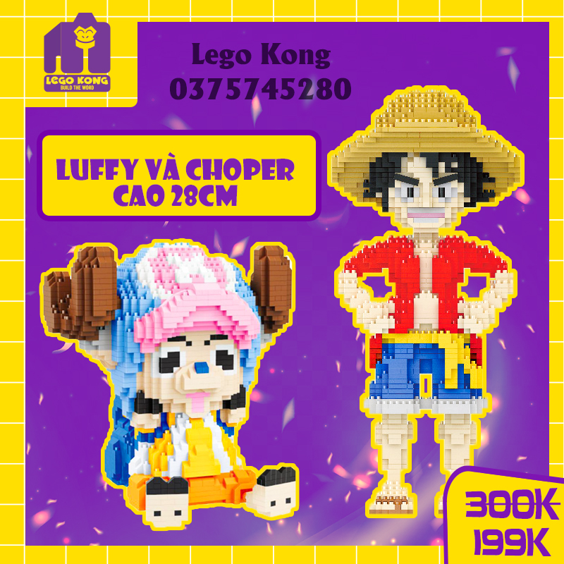Đồ chơi lắp ráp Lego mô hình luffy mũ rơm lắp ghép nhân vật anime one piece nano block vua hải tặc minifigure thuyền trưởng monkey d luffy