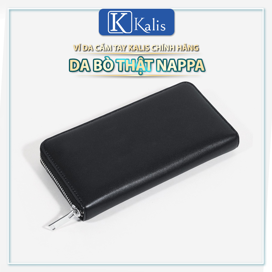 Ví cầm tay nam cao cấp chính hãng KALIS da bò nappa thật 100% bóp túi ví clutch da bò cầm tay nam cao cấp hàng hiệu.