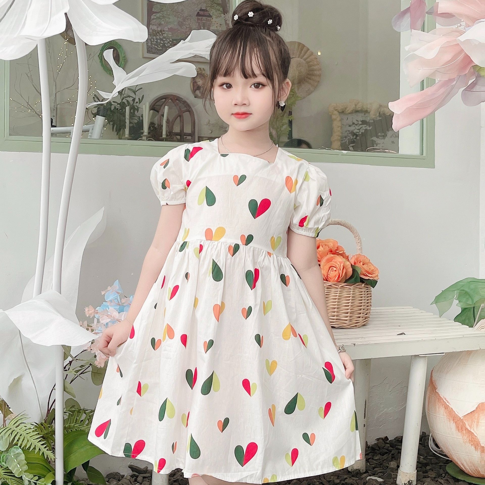 DT1160  Đầm xòe bé gái hàng nhập  giá 440k Thời trang Đầm xòe bé gái  hàng nhập  giá 440k 2020