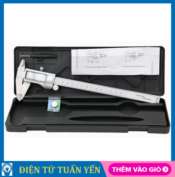 Thước kẹp điện tử 200mm thép không gỉ siêu bền